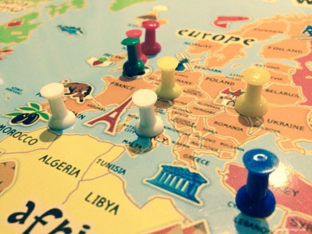 Where's Daddy Gone - World Map for Travelling Parents 