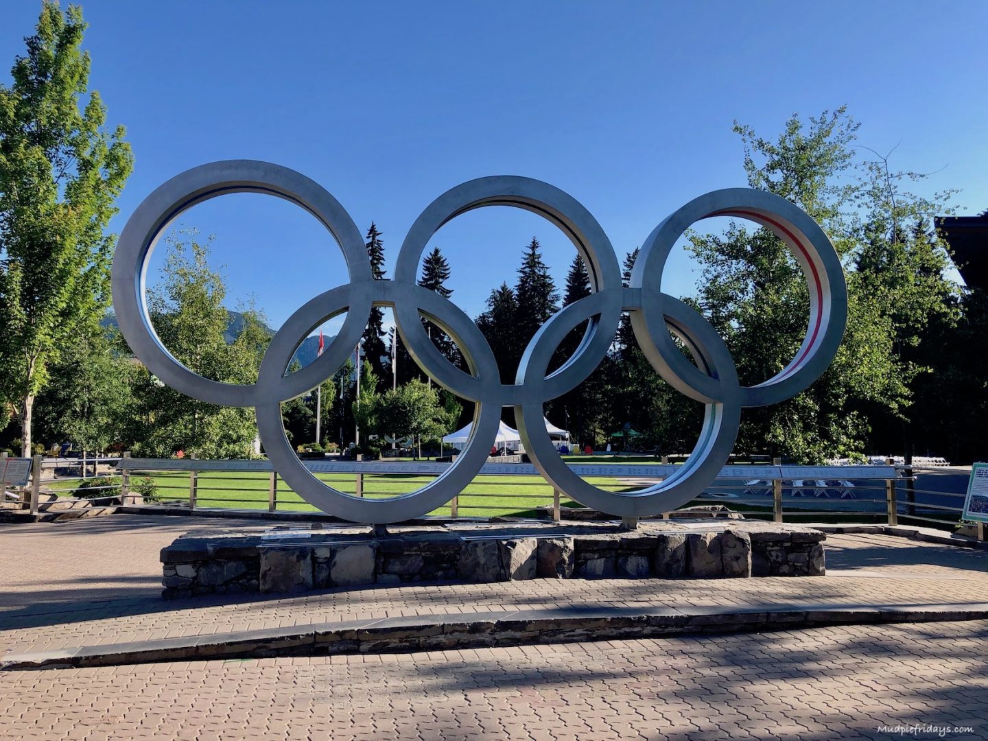 The Olympic Rings in the plaza at Whistler - top tips for being able to snap your photos