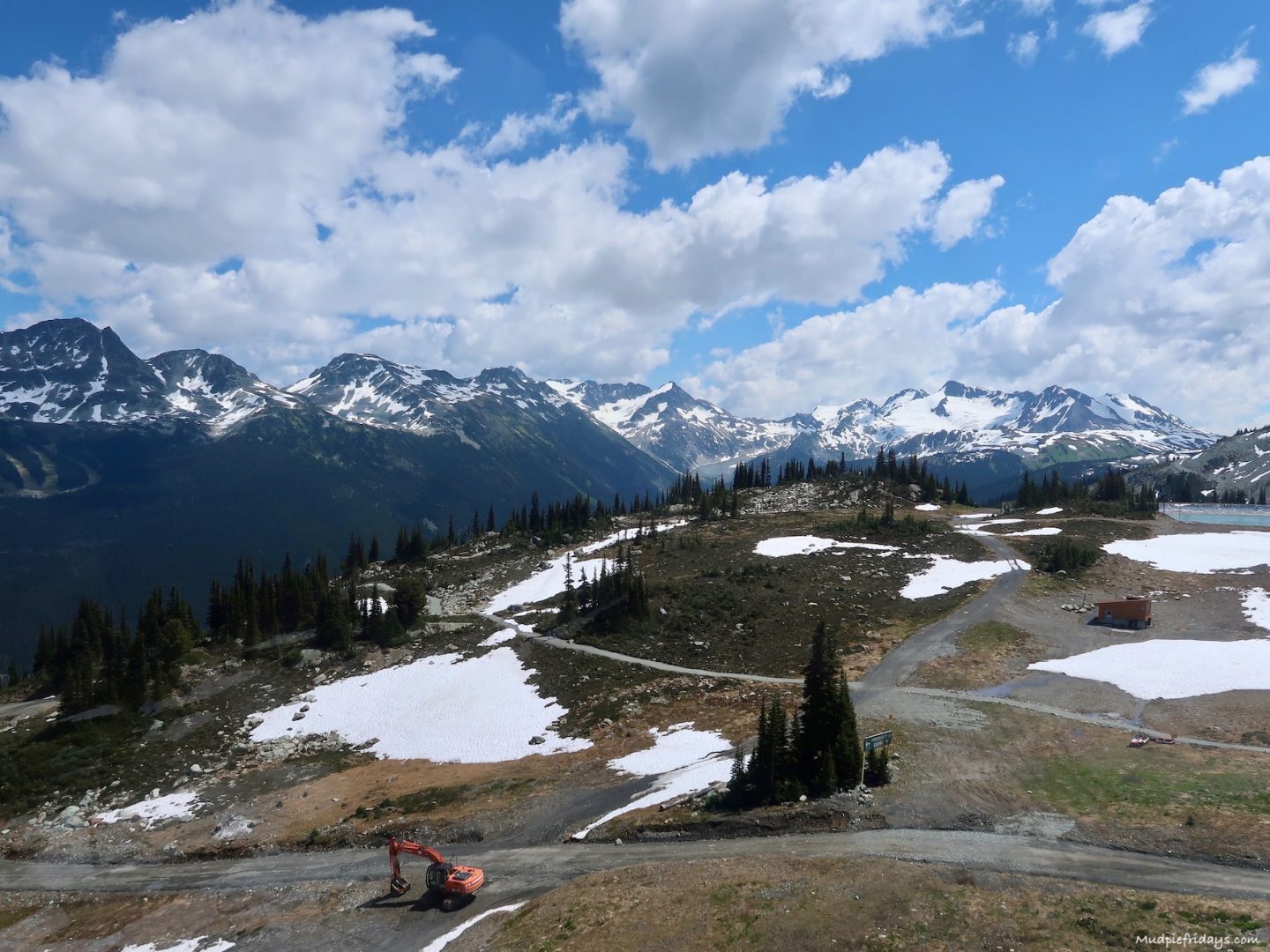 Top of Whistler mountain with the kids and snow in the middle fo July - top Whistler tips