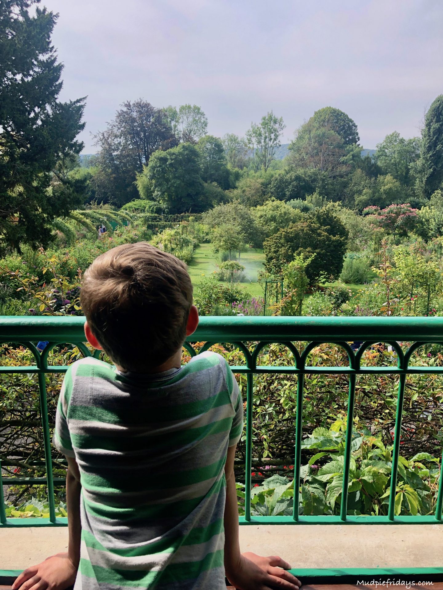 Looking out of Monets house across his garden in France