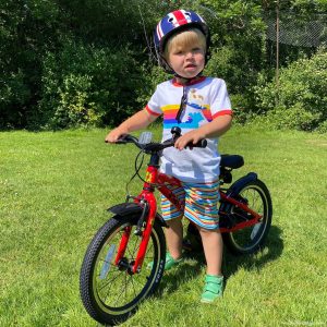 Harry with his Frog Bikes just turned 4