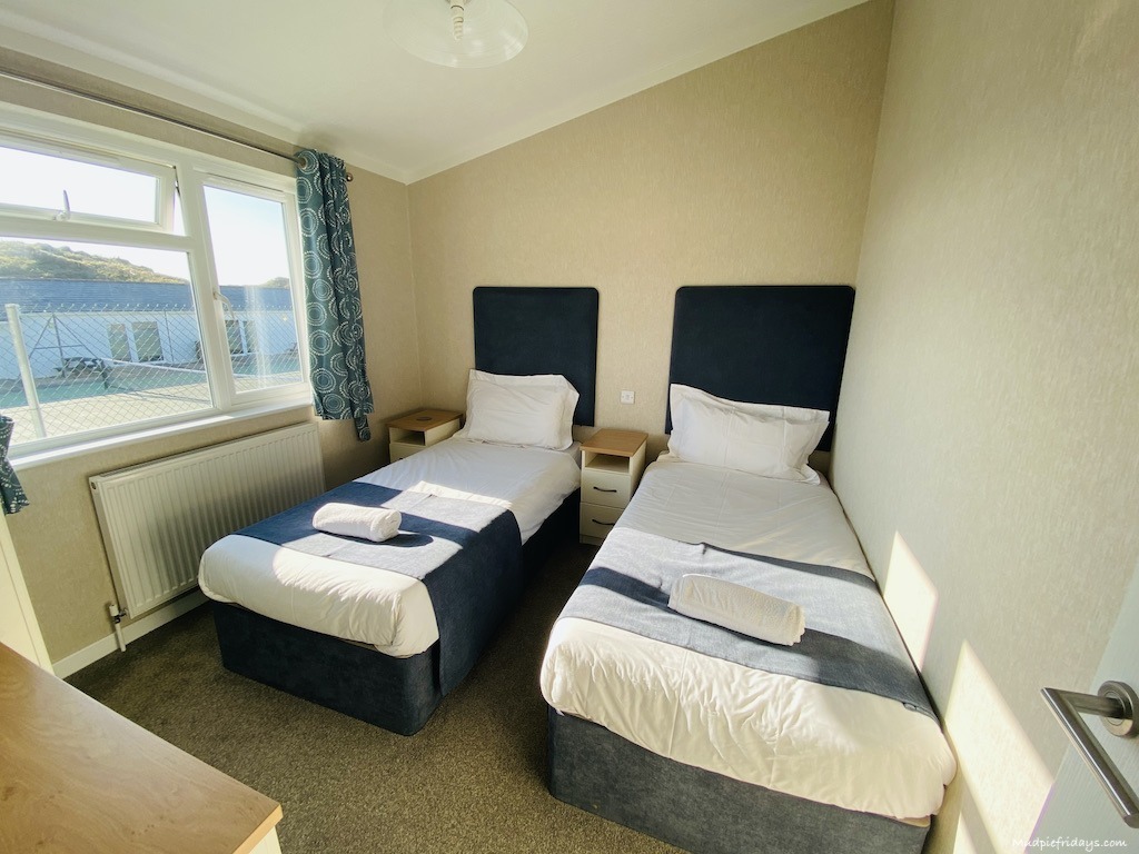 Twin room in a three bedroom lodge at Croyde Bay Resort in Devon