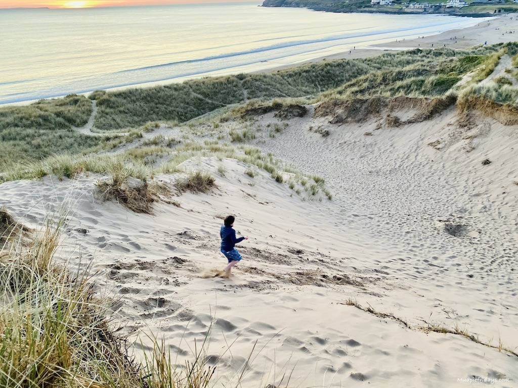 The sand dunes on Croyde bay beach