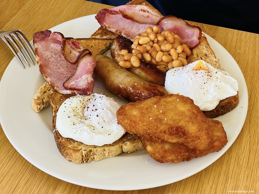 Full English breakfast as a take away from the Bay Restaurant
