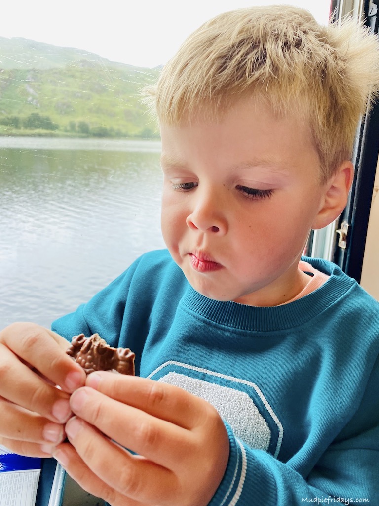 Eating chocolate frogs on the Jacobite