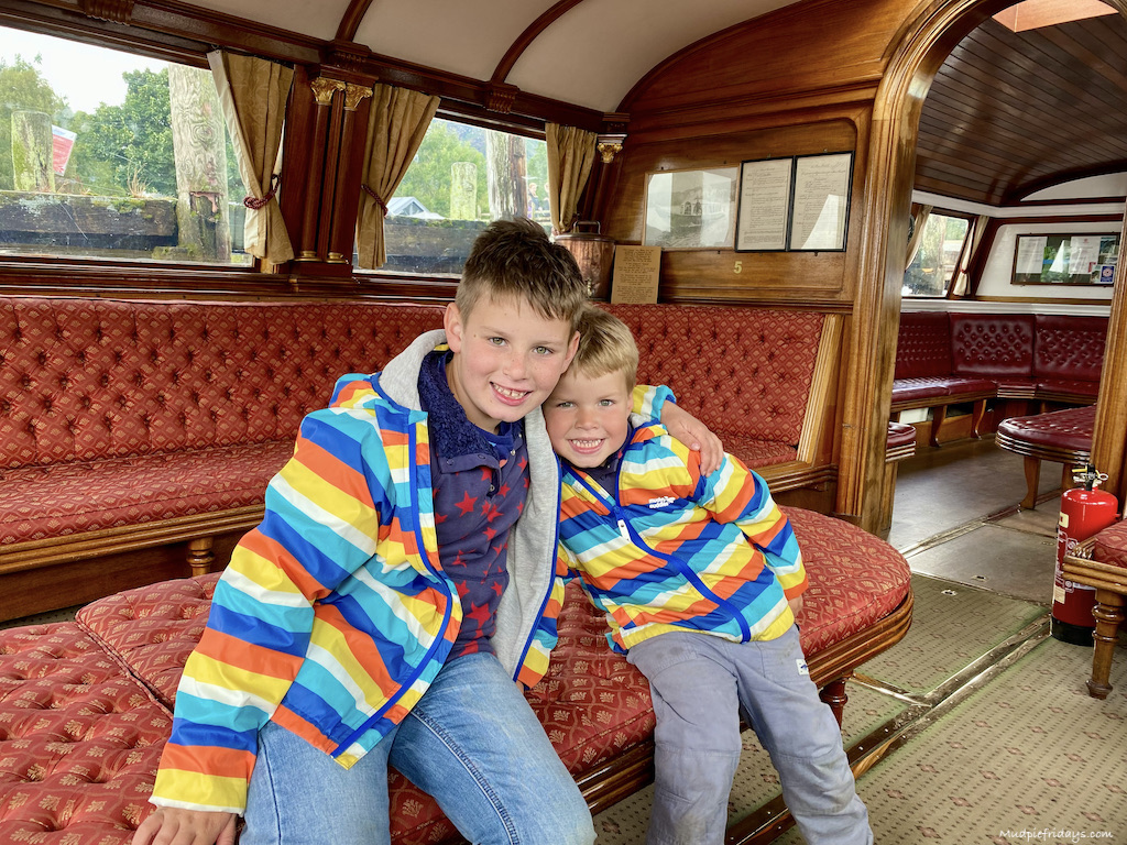 First class compartment in the Venetian Steam Gondola Lake District