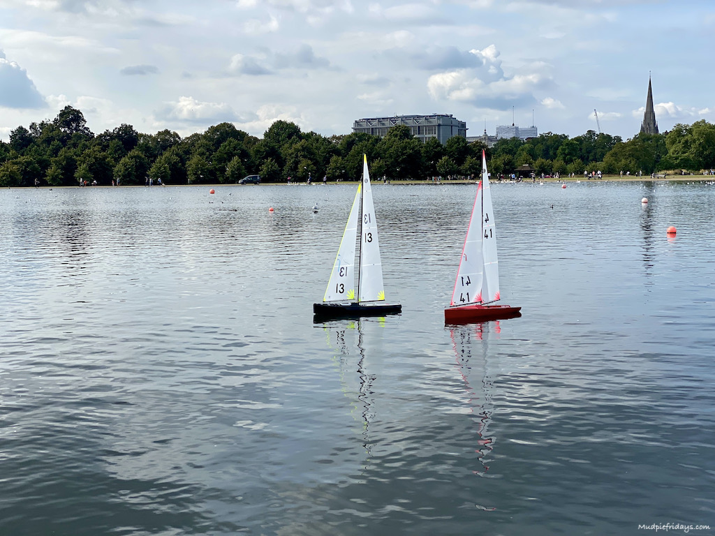 Boats on pond Kensington Gardens
