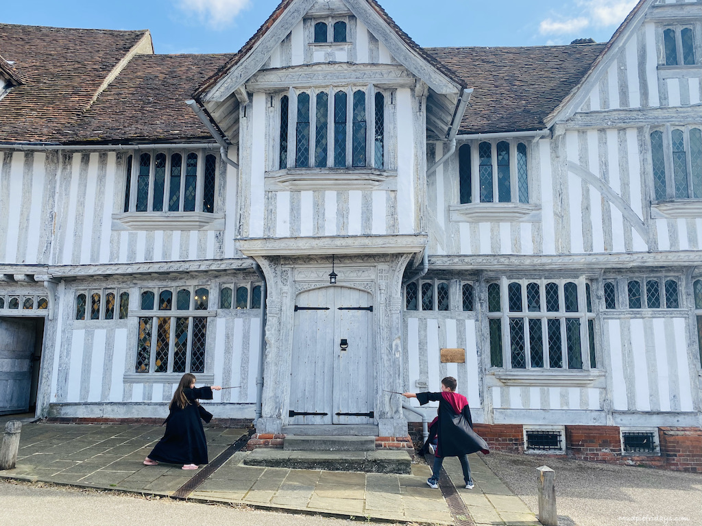 Harry Potter dueling outside The Guildhall in Lavenham Suffolk aka Godric's Hollow