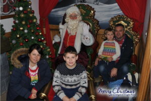 A photo with Santa for christmas at Drayton Manor