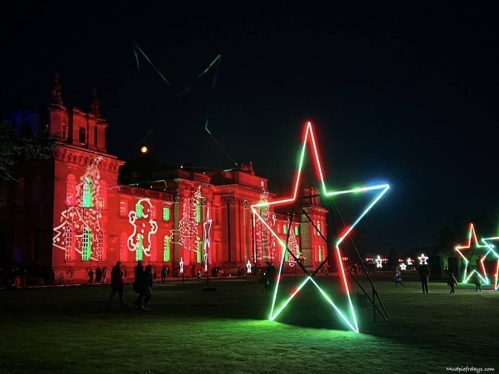The christmas light trail at Blenheim palace
