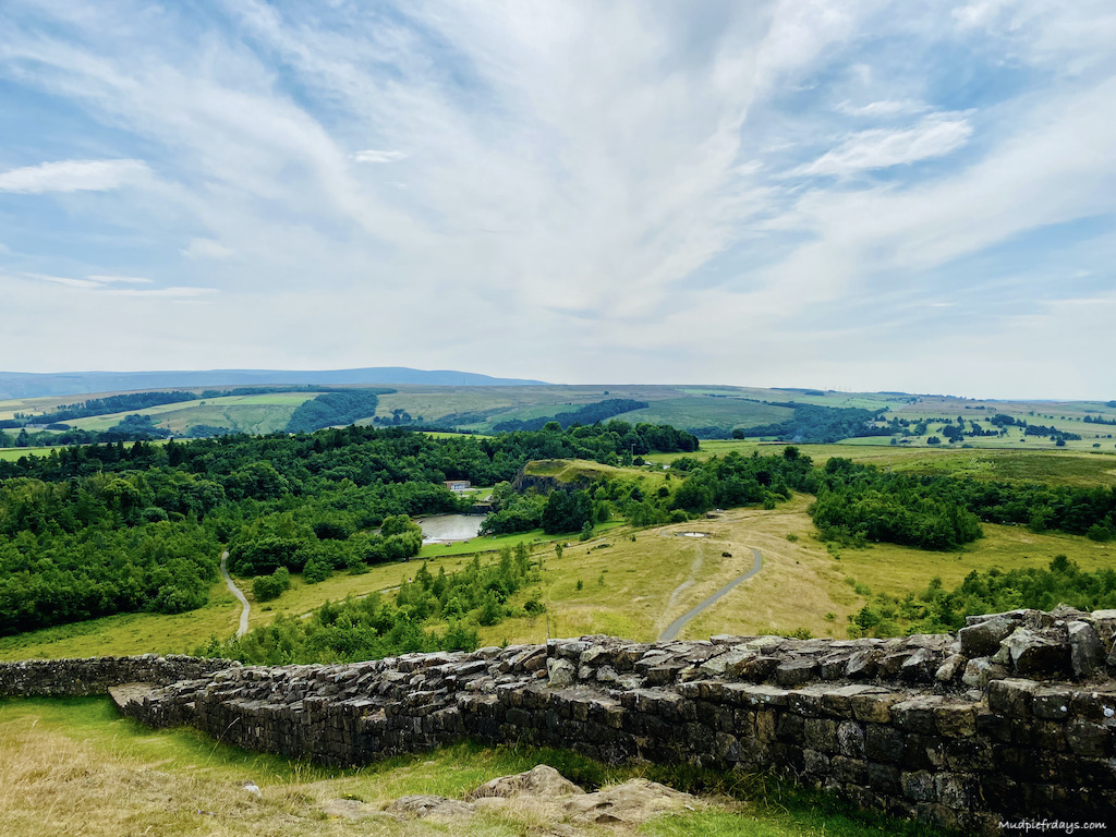 Views across the coutryside at Walltown Crags
