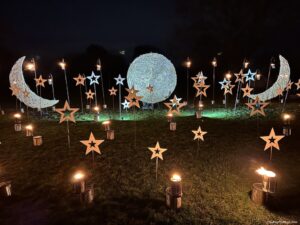 light installation at Sussex light trail Nymans National Trust
