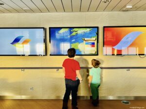 Playing with the touchscreen tv games on the Galicia, portsmouth to santander ferry