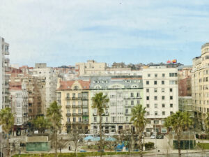 View of Santander from Galicia Brittany Ferries, Basque country spain