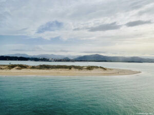 spit of sand at Santander from the ferry