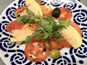 starter at the restaurant on board the Galicia - portsmouth to santander ferry
