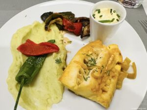 main meal at the restaurant on board the Galicia - portsmouth to santander ferry