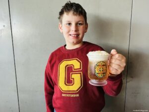 First try of a butter beer at Harry Potter tour london