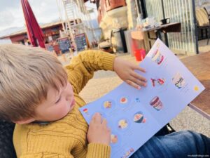 The kids menu in the Harder Kulm restaurant