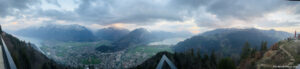 The evening light and empty viewing platform at Harder Kulm top of Interlaken