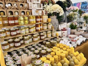 Stall selling honey and bee products at St Albans