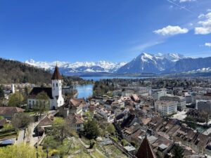 View from one of the towers of lake Thun