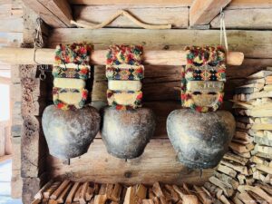 large cow bells at the Swiss open air museum