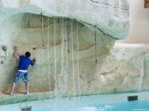Climbing wall inside the Aqualagon - Disneyland Paris Hotel