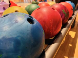 multi coloured Bowling balls