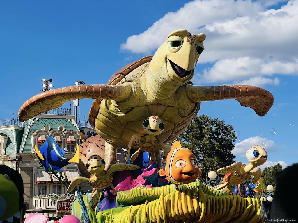 Crusher in the character parade at Disney paris