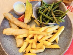 Kids meal at Les Délices de la Ferme the farm restaurant at Center Parcs France