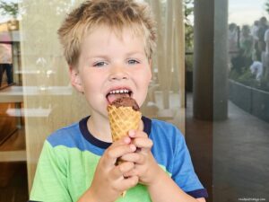 Harry with chocolate ice cream at Hotel Disneyland Paris
