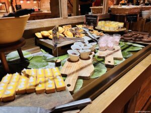 The dessert table at dinner when staying at Hotel Les Quais de Lutece