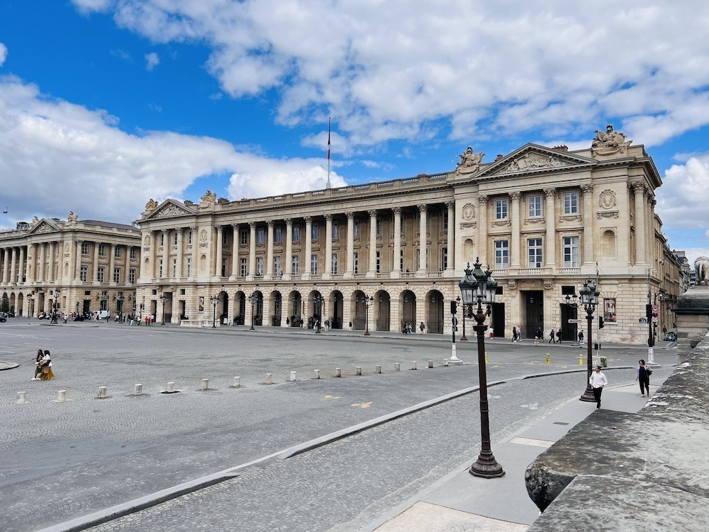 the outside of Hôtel de la Marine Paris taken from the Place de la Concorde