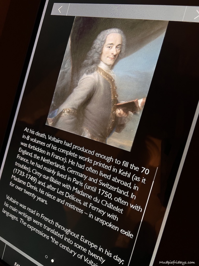 The interactive information boards in the crypt