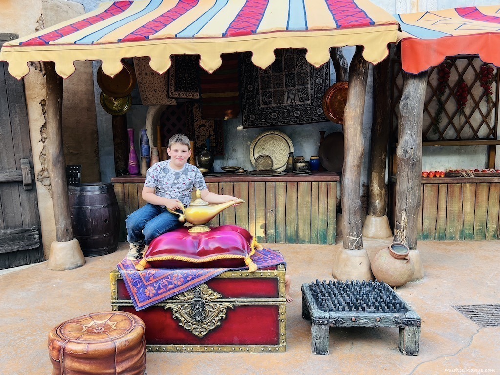 Charlie with aladins lamp at Disneyland paris