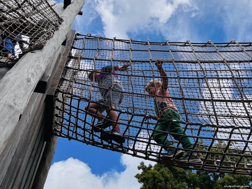 adventure playground at Marwell Zoo review walking across the high nets
