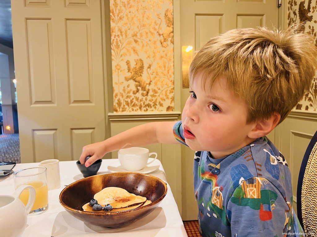 Harry eating breakfast