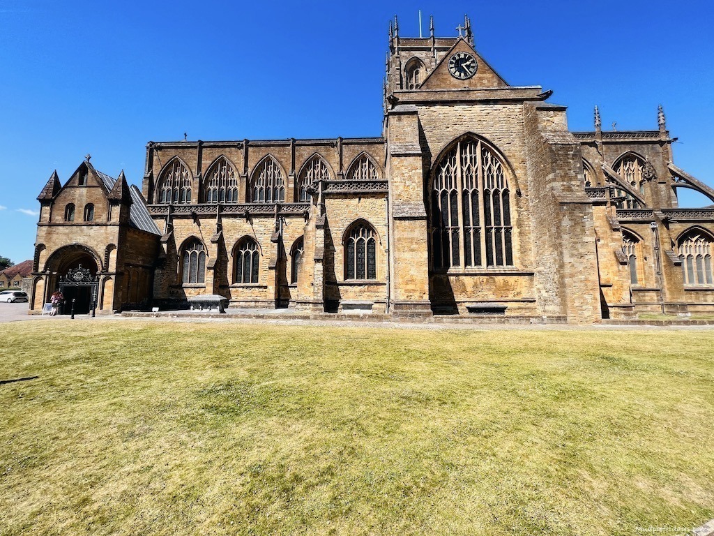 The outside of Sherborne Abbey