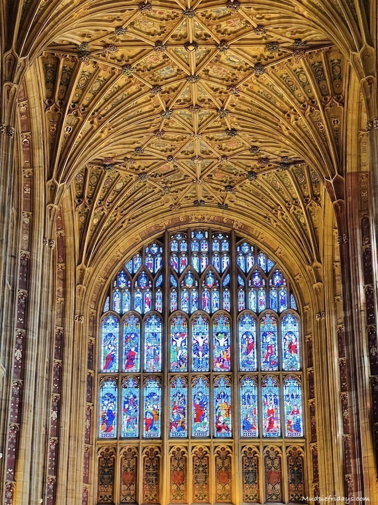 The vaulted fan ceiling at the Sherborne Abbey
