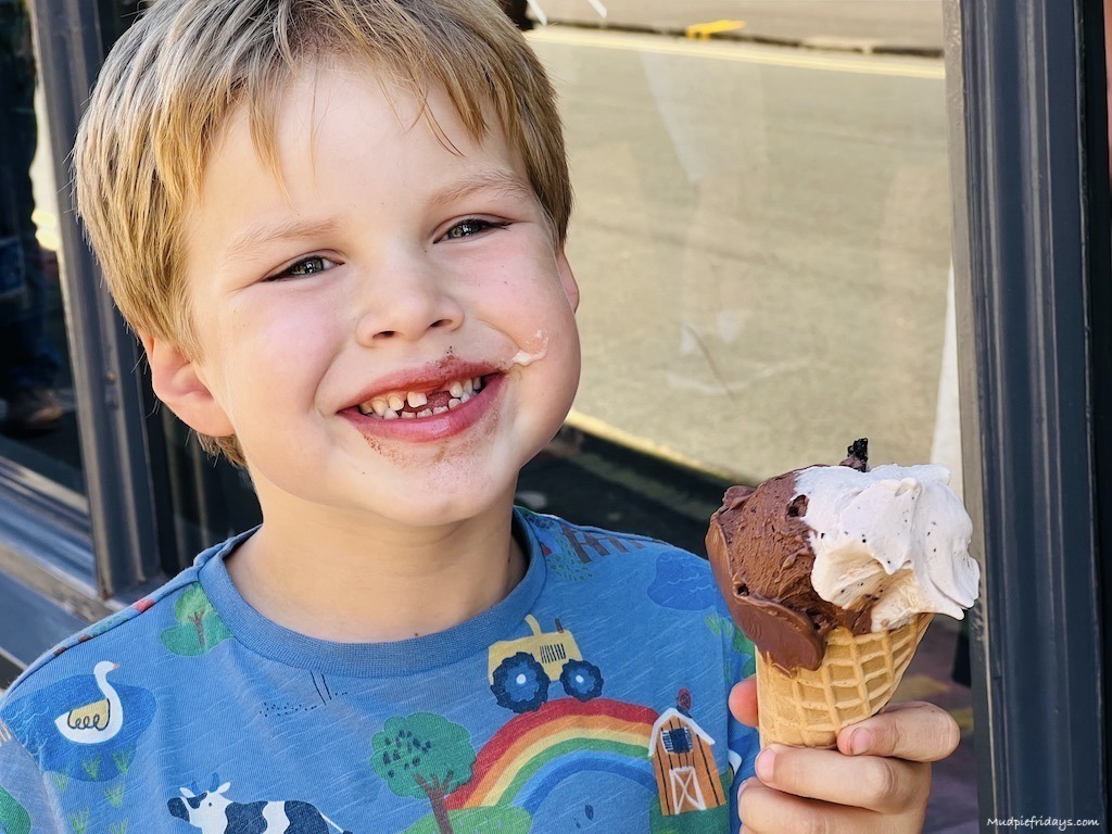 Harry with an ice cream