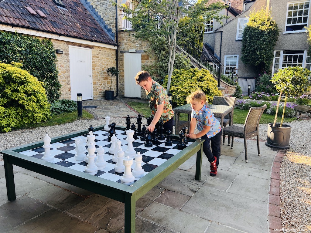 giant chess board at the Eastbury Hotel - hotels in Sherborne Review