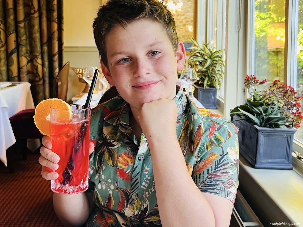 Charlie with a mocktail
