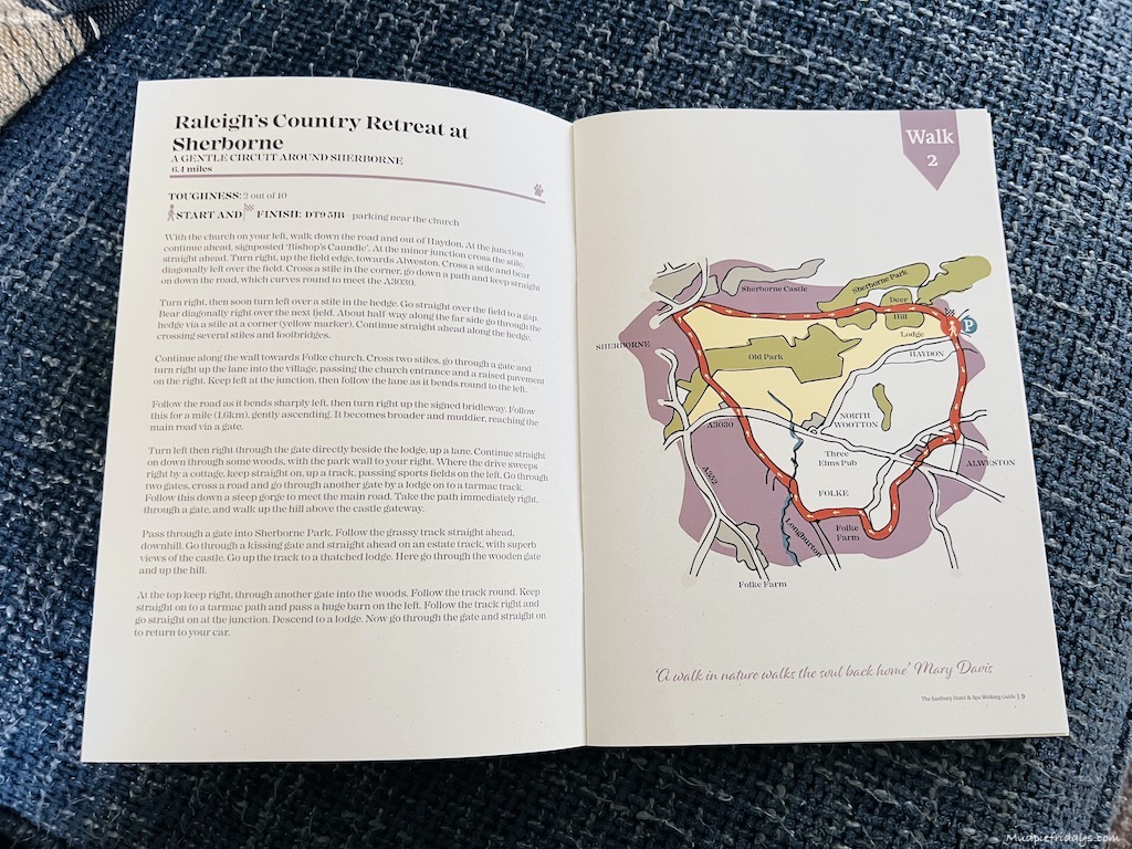 Booklet os walks available from the Eastbury Hotel Sherborne