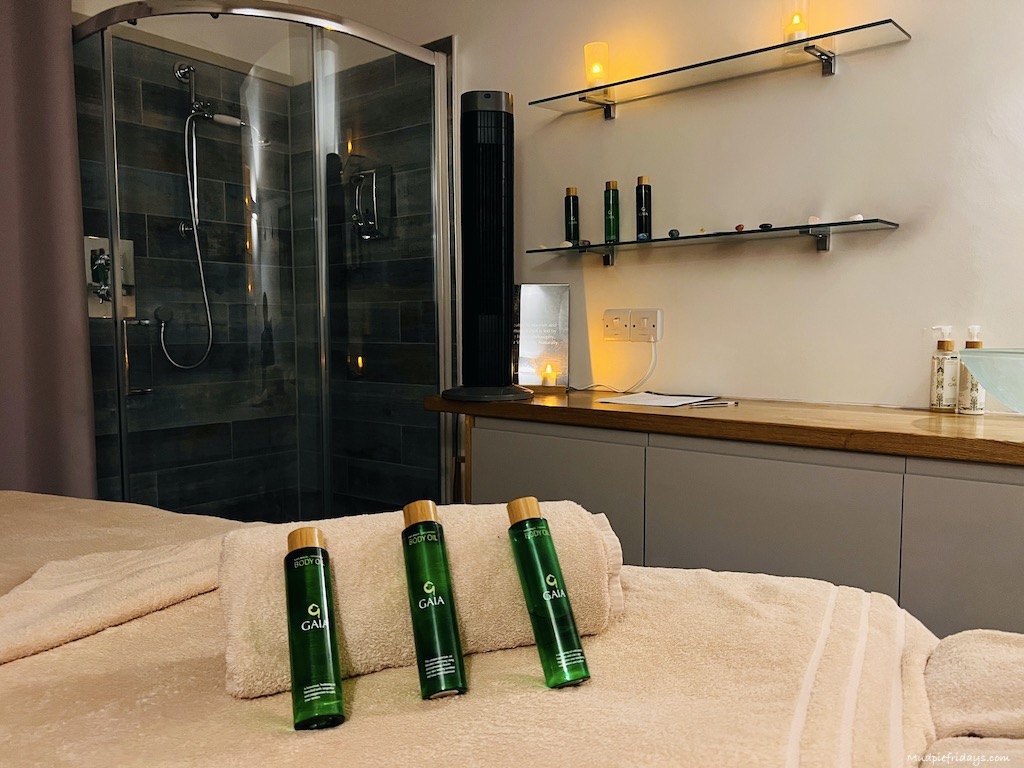 The spa at The Eastbury Hotel uses GAIA products - inside one of the treatment rooms