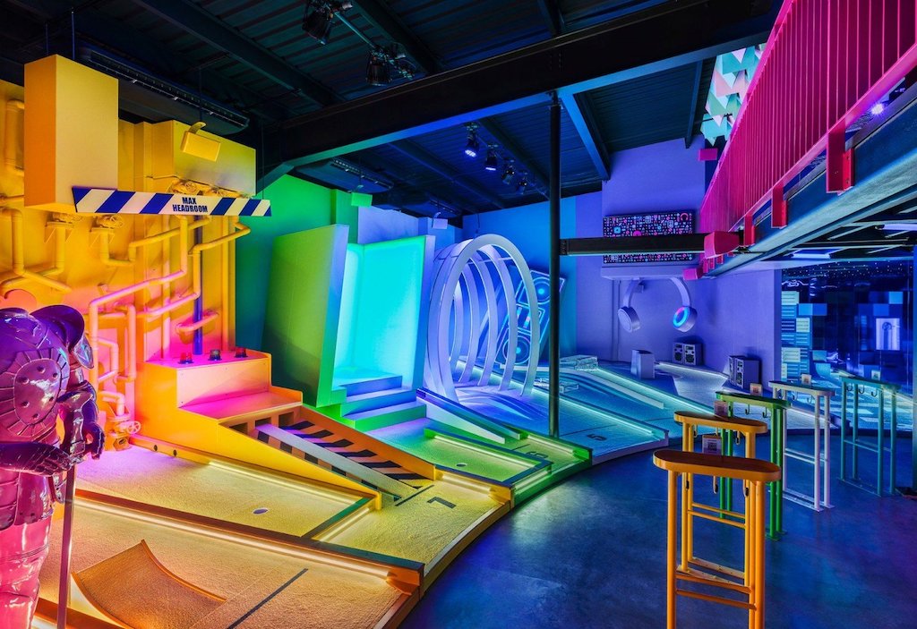 Inside BOXPARK Pop Golf at Wembley Park