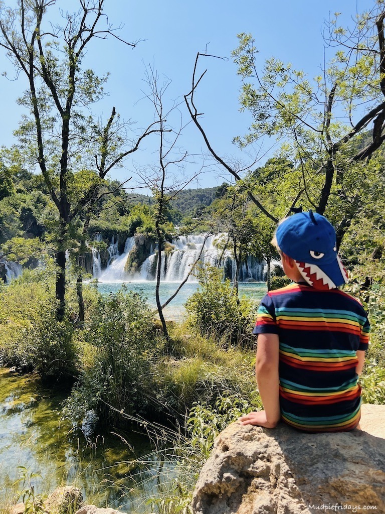 Harry looking at the bottom of the skradinski buk Krkh waterfalls