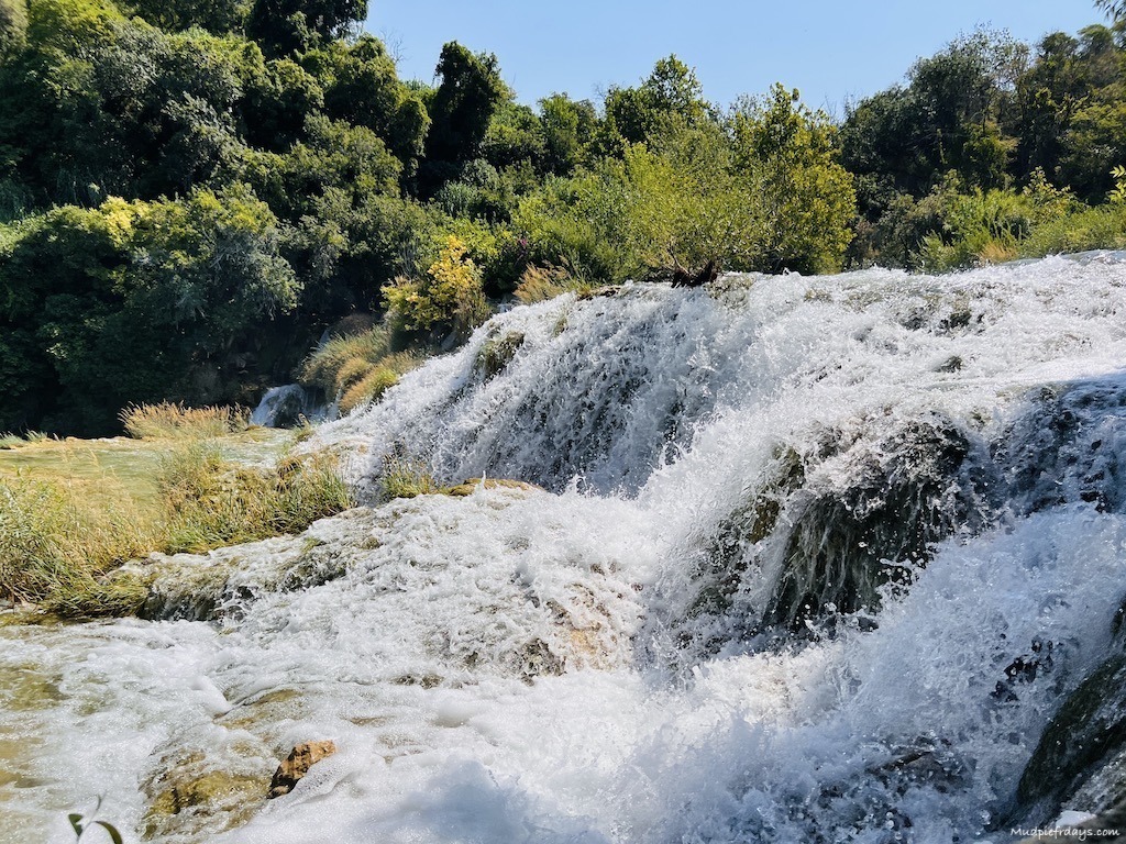 You can see the different levels of skradinski buk as you walk up the hillside