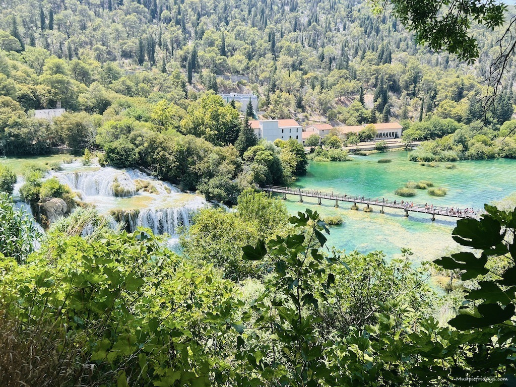 view of Krka waterfalls National Park near Sibenik