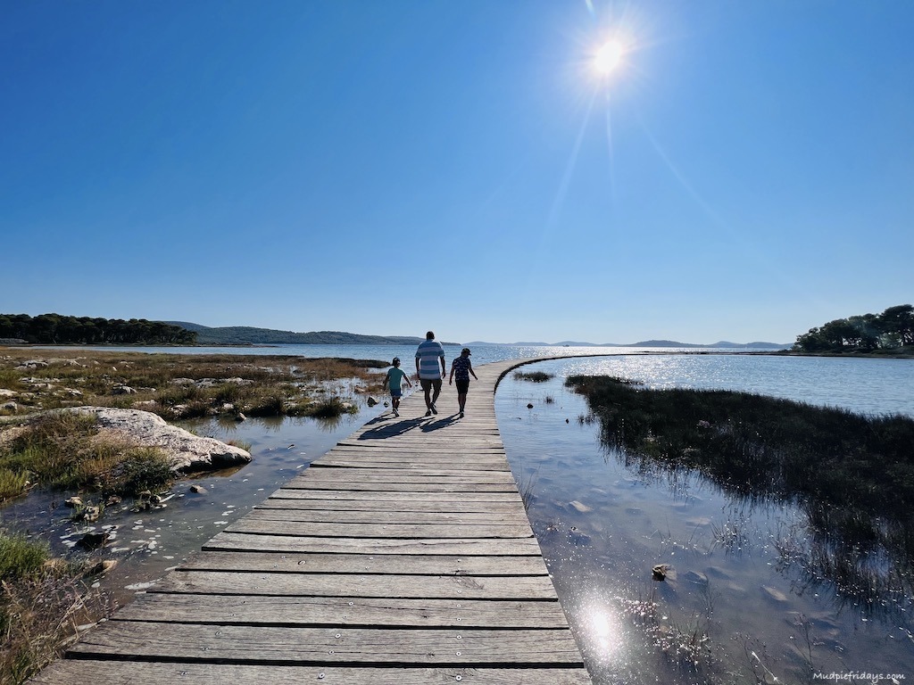 The walkway at St Nicolas Beach in Sibenik Croatia